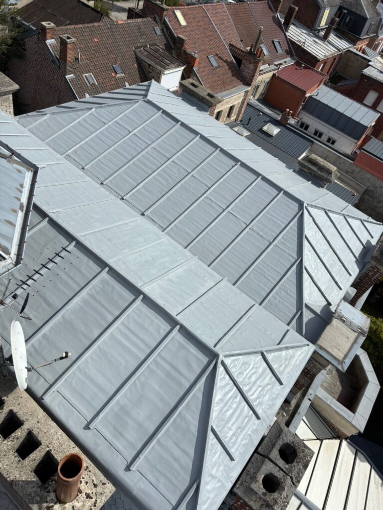 Rénovation, nettoyage et traitement d&rsquo;étanchéité d&rsquo;une toiture en zinc à Anzin